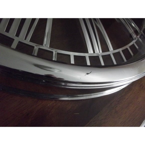 Wall Clock Large 20" Round Silver Cut Out Chrome Roman Numeral Skeleton Round - Picture 5 of 8